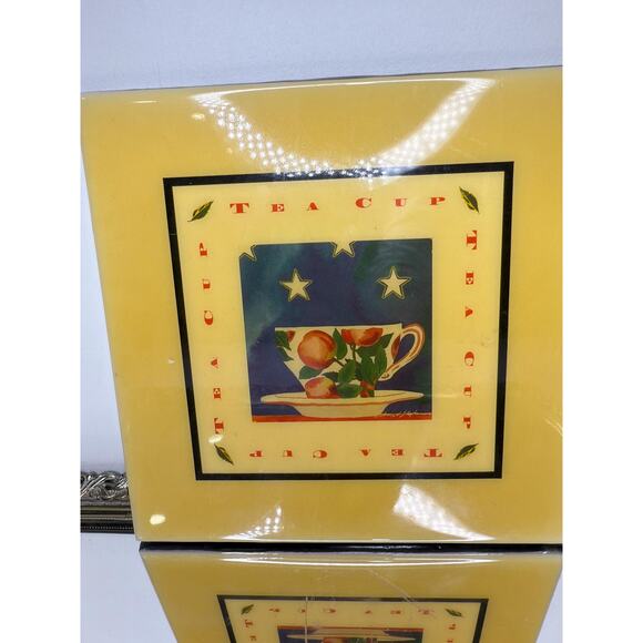 Vintage Teacup Signed print wall Hanging Tile - Picture 3 of 6